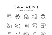 Set line icons of car rent