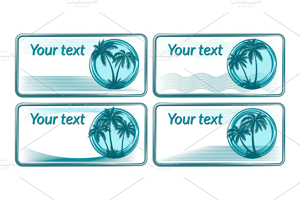Business Card with Palms in Illustrations - product preview 8