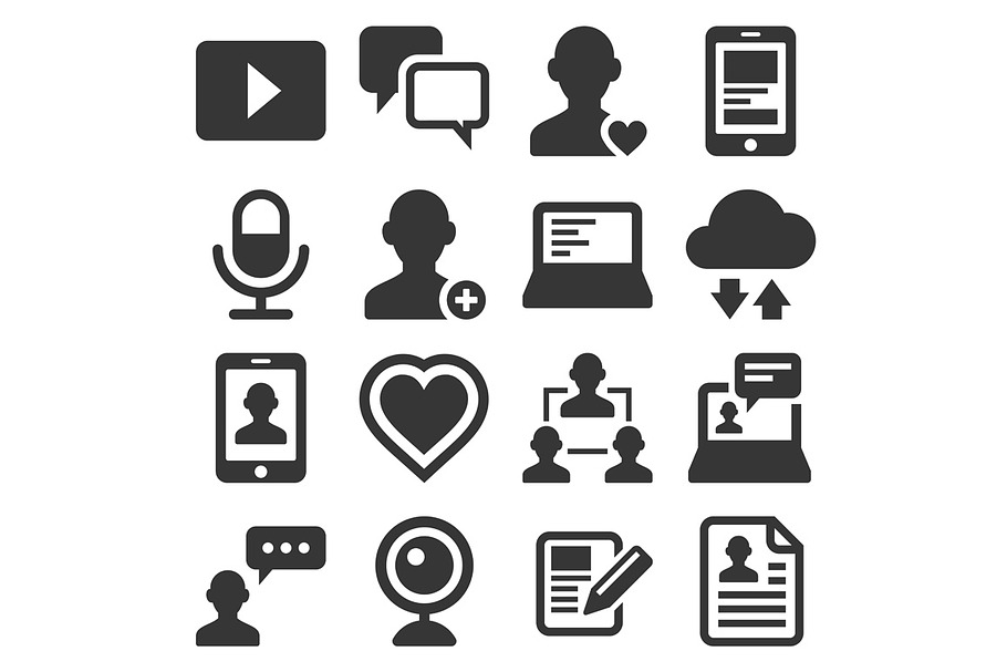 Media and Blog Icons set  in Icons - product preview 8