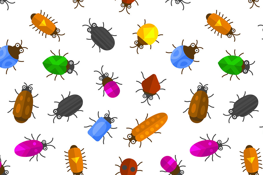 Cartoon Seamless Insects Background in Patterns - product preview 8