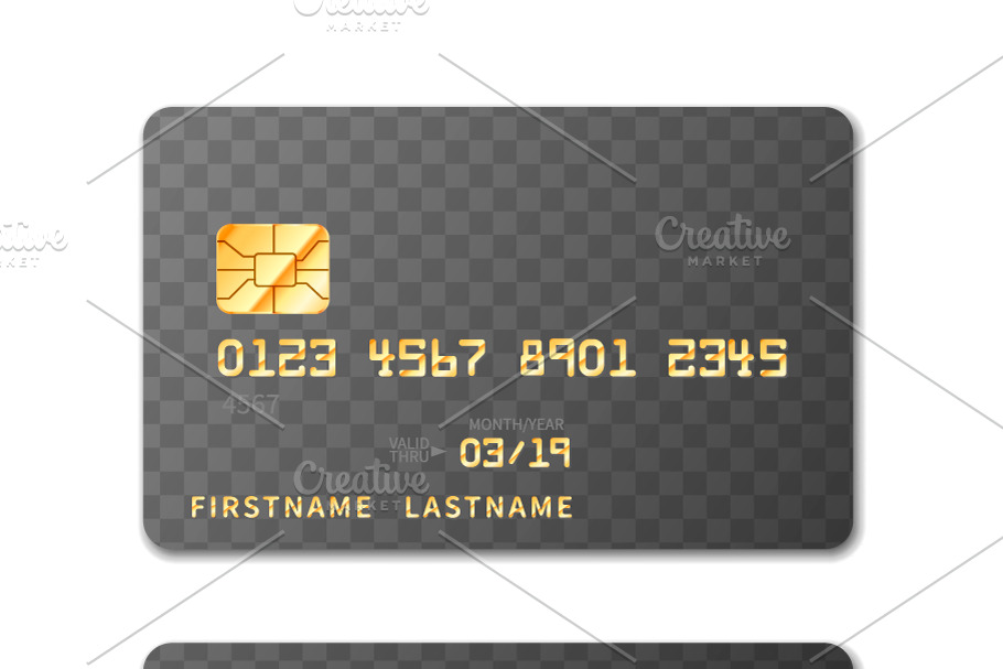 Realistic credit card template in Objects - product preview 8