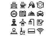 Hotel Room Service Related Icon Set