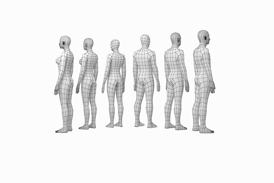 Female and Male Base Mesh BUNDLE in People - product preview 1