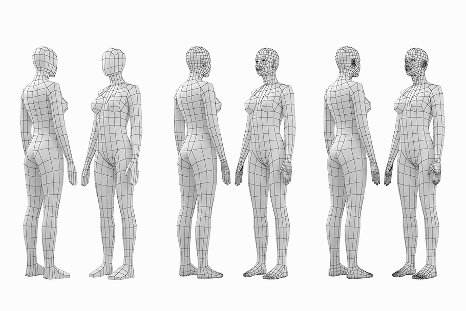 Female and Male Base Mesh BUNDLE in People - product preview 3