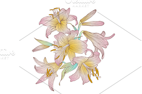 Lily seamless pattern + bonus in Patterns - product preview 1
