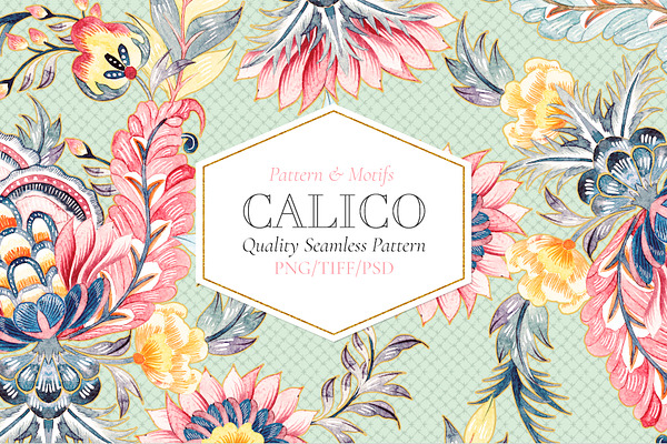 Calico, Exquisite Watercolor Chintz!