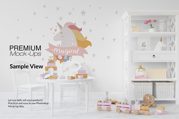 Nursery Wall & Frames Set in Product Mockups - product preview 9