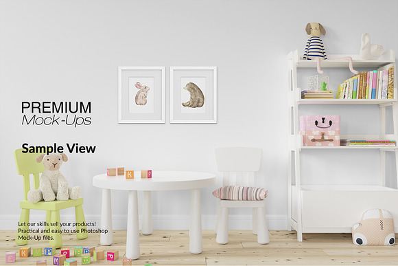 Nursery Wall & Frames Set in Product Mockups - product preview 11
