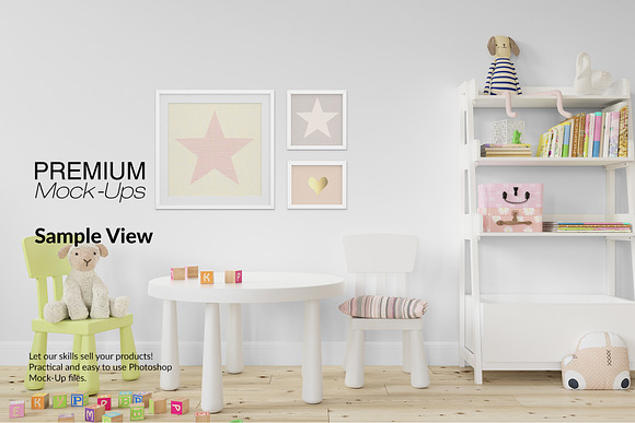 Nursery Wall & Frames Set in Product Mockups - product preview 12