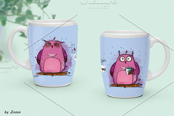 Morning Owl - two illustrations in Illustrations - product preview 3