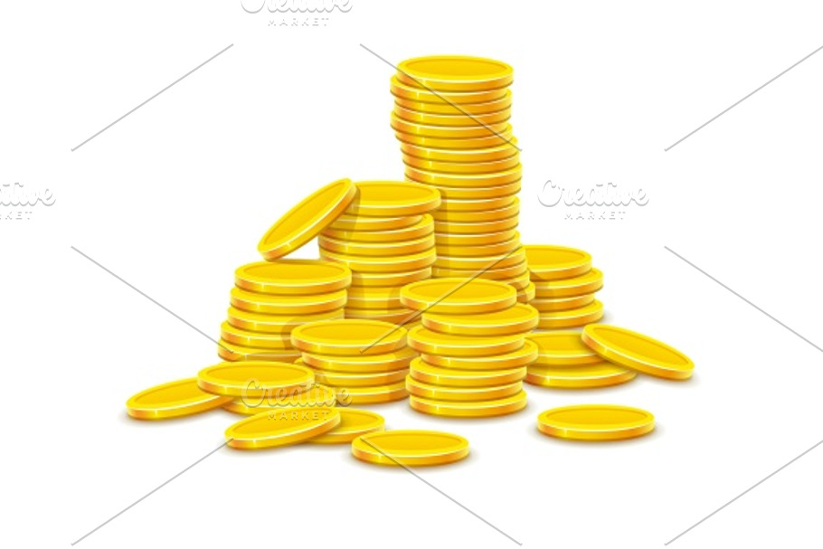 Gold coins cash money in hill rouleau in Objects - product preview 8