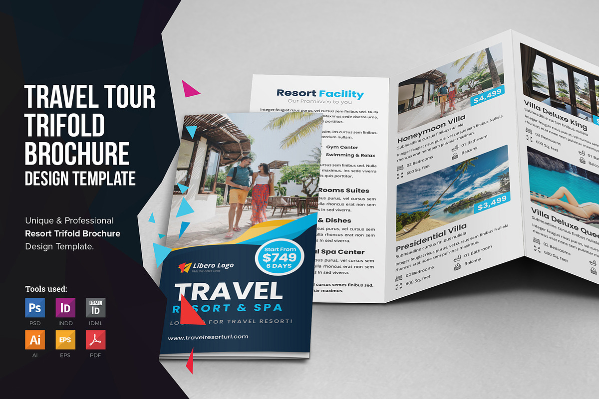 Travel Resort Trifold Brochure v2 in Brochure Templates - product preview 8