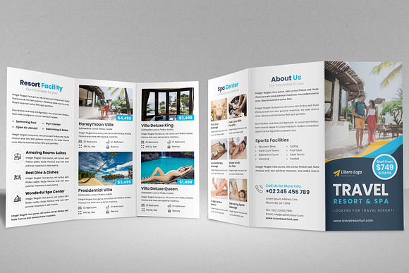 Travel Resort Trifold Brochure v2 in Brochure Templates - product preview 1