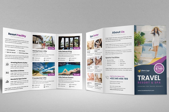 Travel Resort Trifold Brochure v2 in Brochure Templates - product preview 7