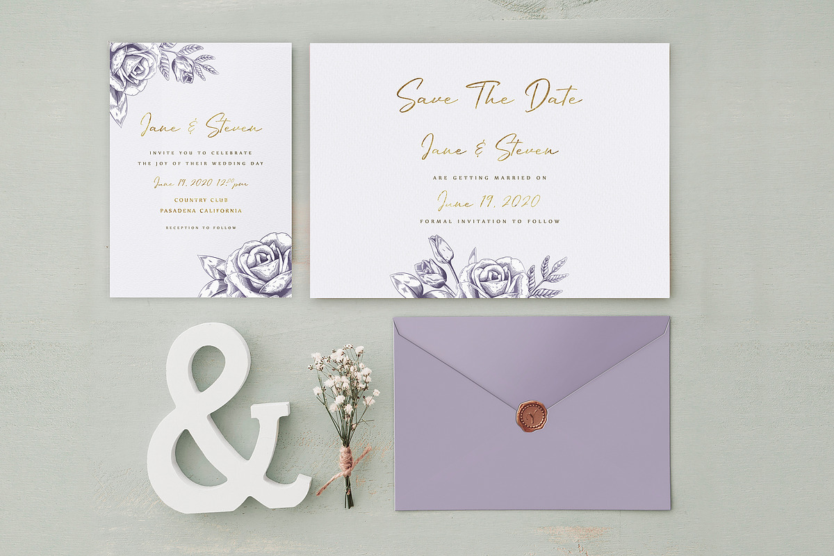Gold Wedding Invitation in Wedding Templates - product preview 8