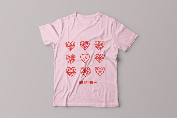 70 Geometric Hearts Logo in Love Icons - product preview 6