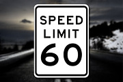New Speed Limit 60 Sign Decal