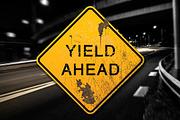 Rusted Yield Ahead Sign Decal