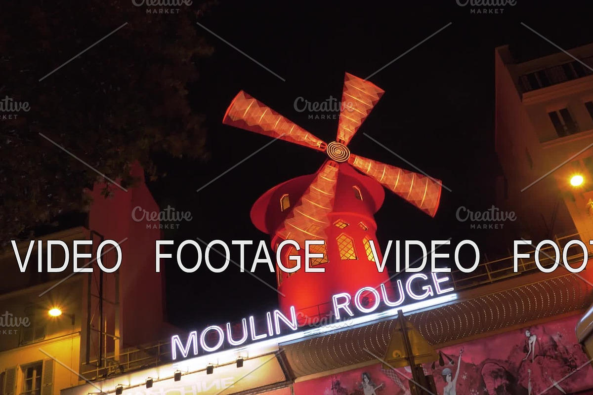 Illuminated Moulin Rouge in Paris at in Graphics - product preview 8
