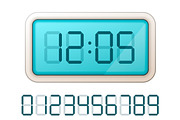 Blue digital clock display
