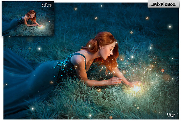 Golden Fireflies Photo Overlays in Photoshop Layer Styles - product preview 3