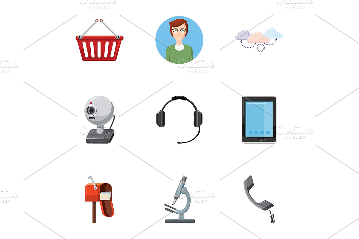 Consultation icons set, cartoon in Objects - product preview 8