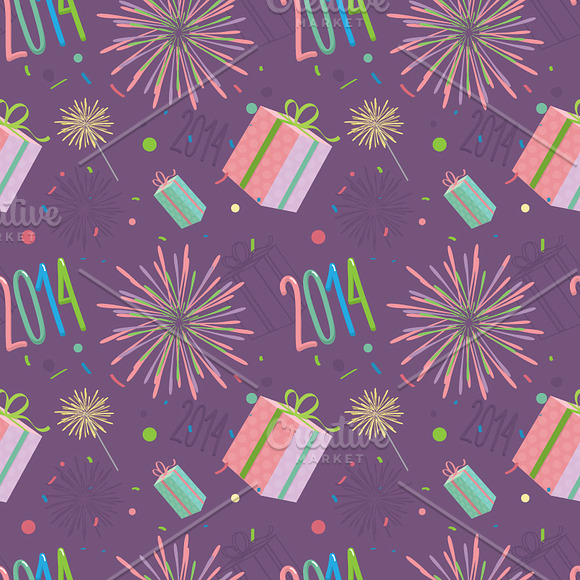 Happy New year vector pattern set in Patterns - product preview 1