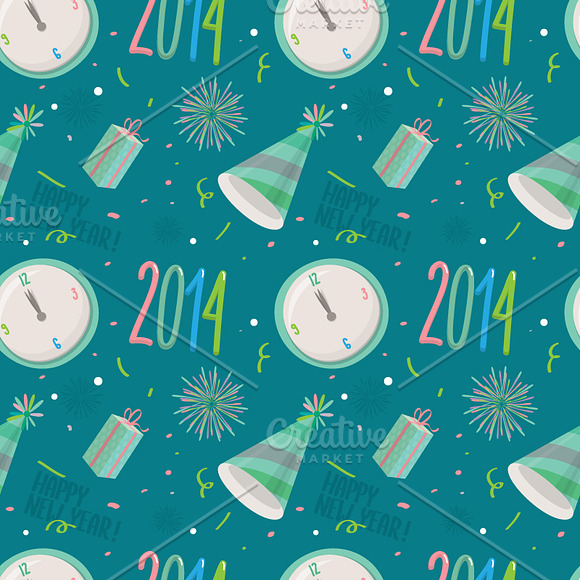 Happy New year vector pattern set in Patterns - product preview 2