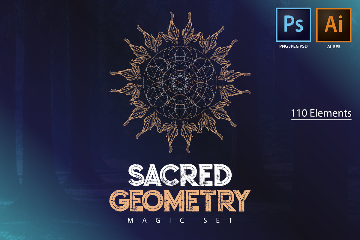 Sacred geometry set in Illustrations - product preview 8