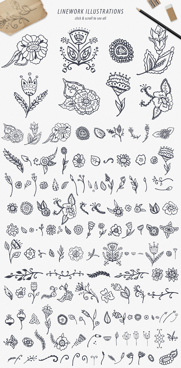 Folk Floral Patterns & Illustrations in Patterns - product preview 8