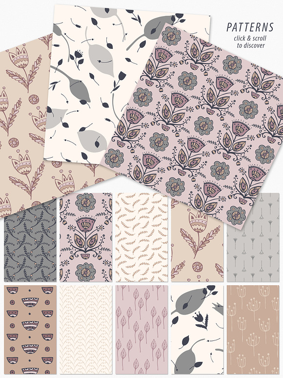 Folk Floral Patterns & Illustrations in Patterns - product preview 9