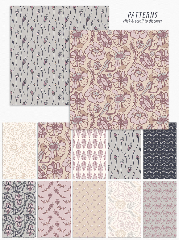 Folk Floral Patterns & Illustrations in Patterns - product preview 11