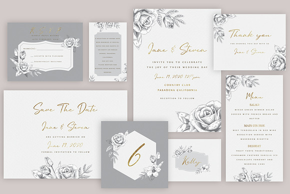 Wedding Invitation Suite in Wedding Templates - product preview 1