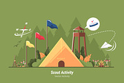Scout Activity - Vector Illustration