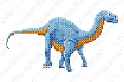 Dinosaur Diplodocus Pixel Art Arcade