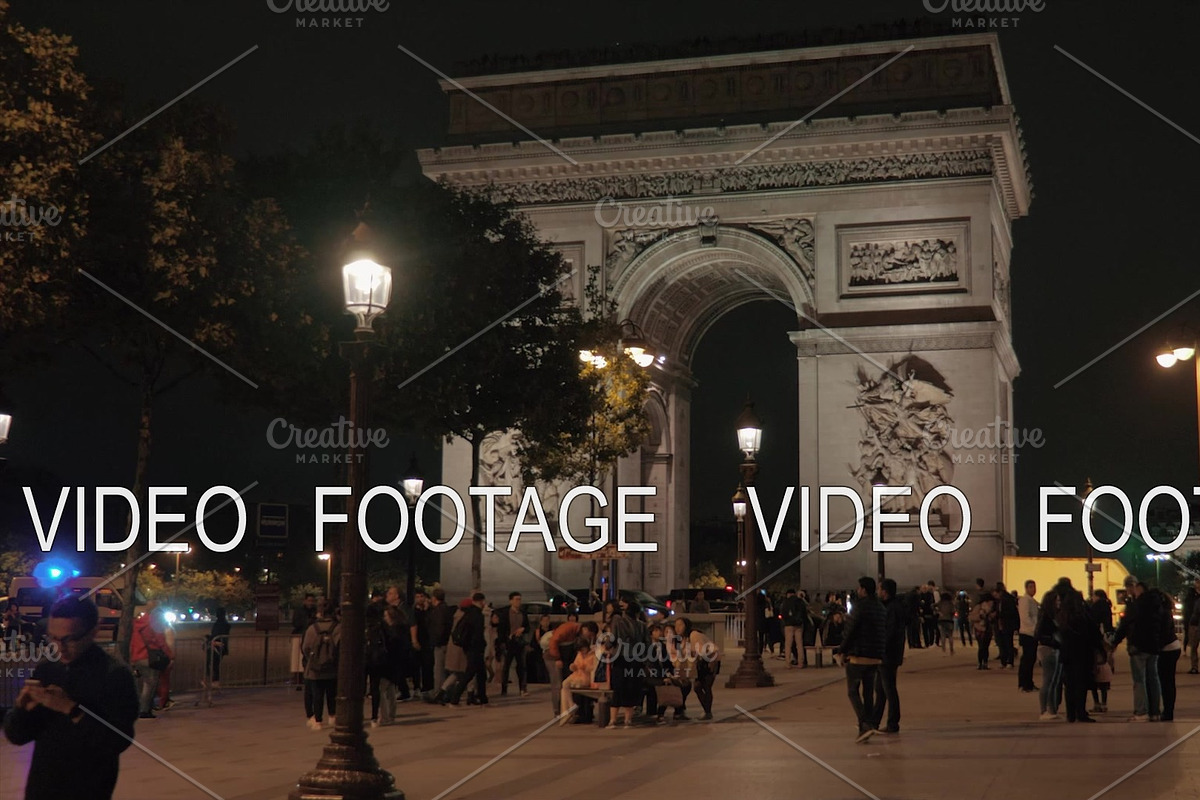 Night view of Paris with people in Graphics - product preview 8