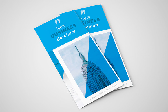Business Blue Trifold Brochure in Brochure Templates - product preview 4