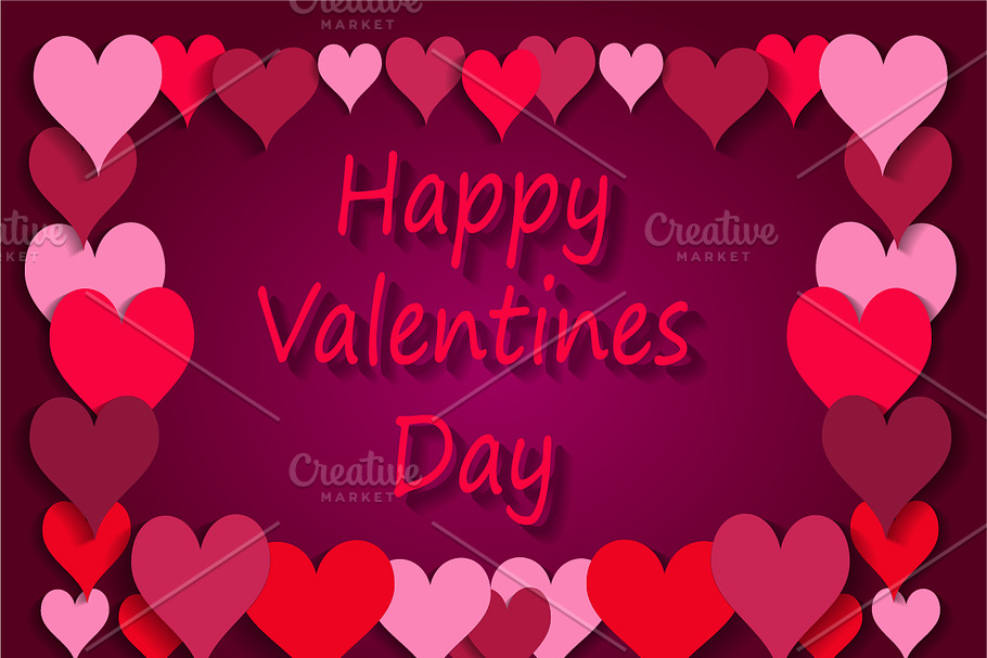Happy Valentines Day background pink in Graphics - product preview 8