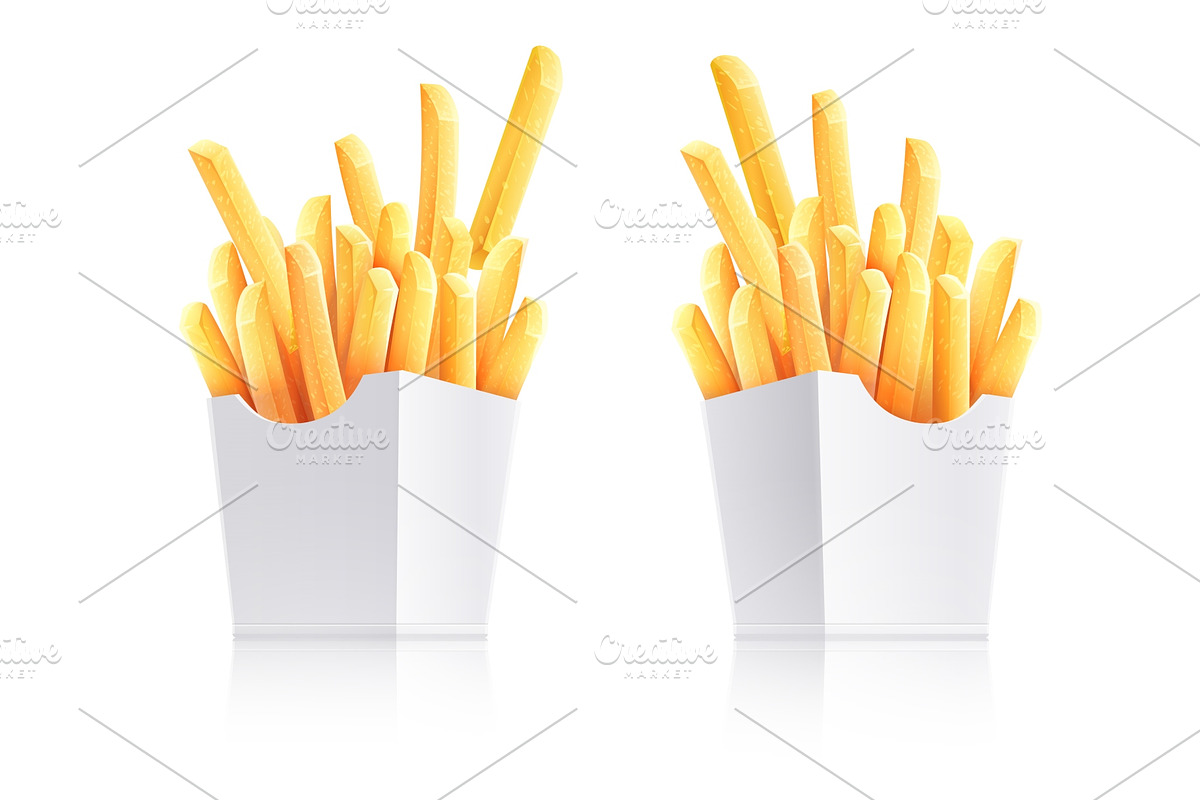 French-fried potatoes in paper box. in Illustrations - product preview 8