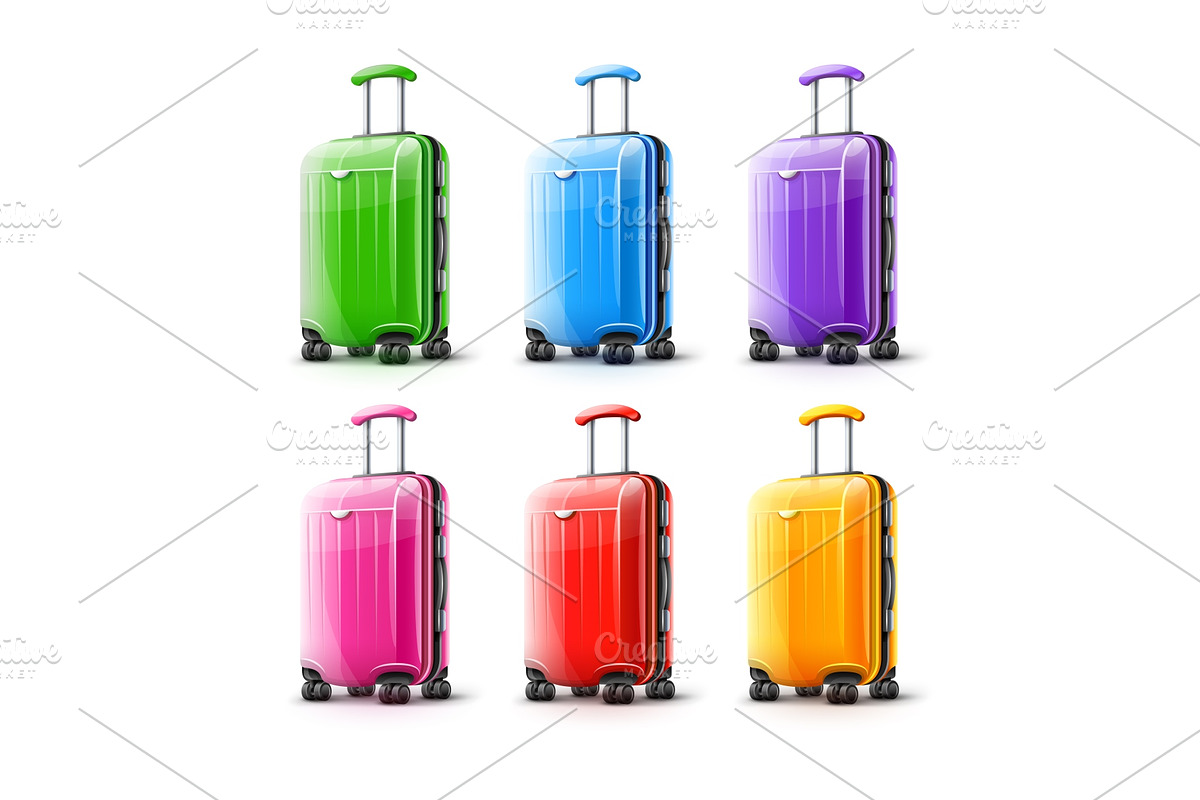 Suitcases for travel. Vector. in Illustrations - product preview 8