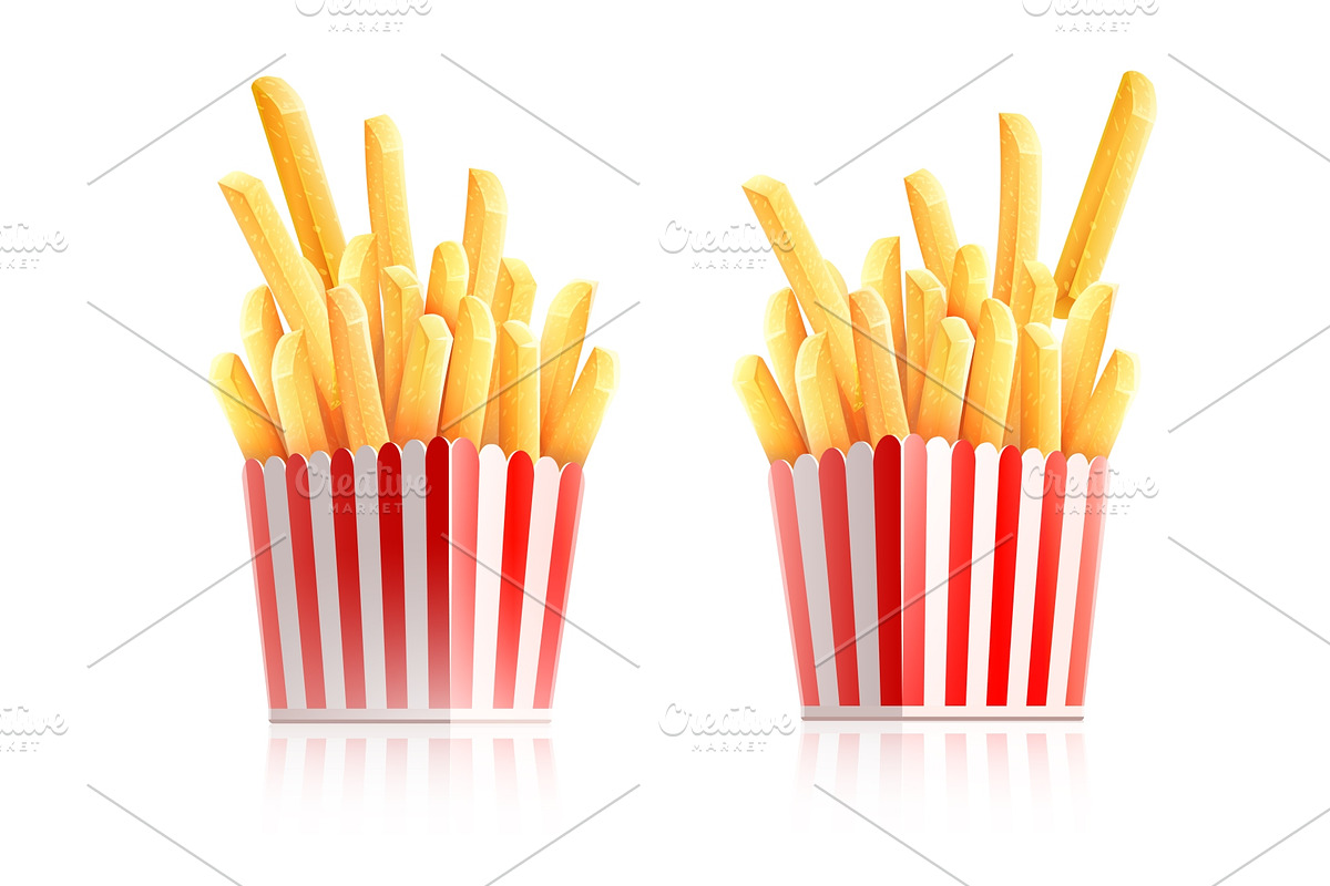 French-fried potatoes in paper box. in Illustrations - product preview 8