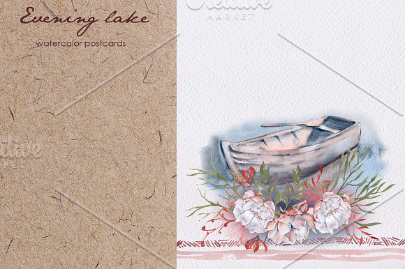 evening lake in Illustrations - product preview 5