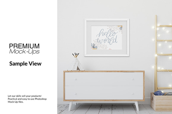Kids Room Wall and Frames Set in Product Mockups - product preview 7