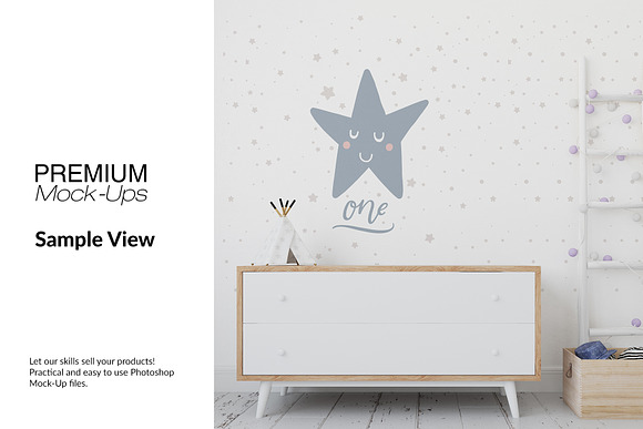 Kids Room Wall and Frames Set in Product Mockups - product preview 8