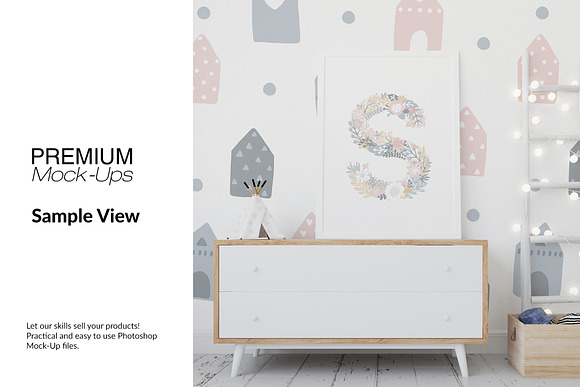 Kids Room Wall and Frames Set in Product Mockups - product preview 10