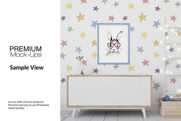 Kids Room Wall and Frames Set in Product Mockups - product preview 15