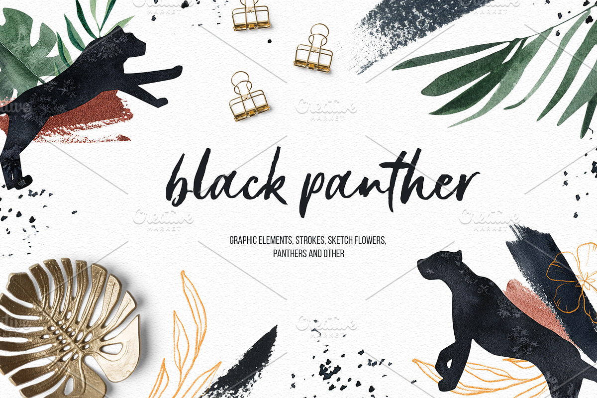 Black Panther clipart in Illustrations - product preview 8