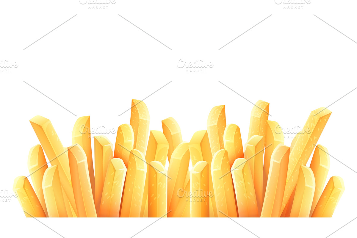 French fries. Roasted potato chips. in Illustrations - product preview 8