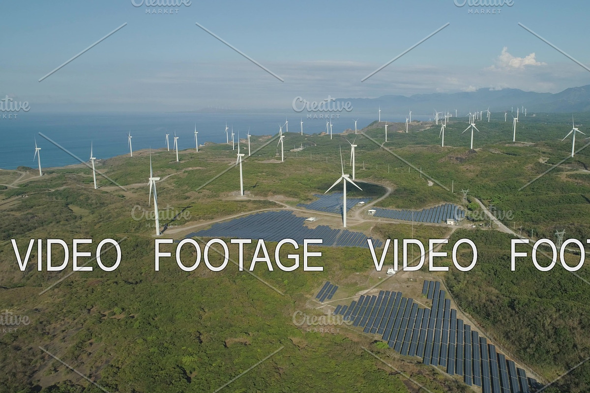 Solar Farm with Windmills in Graphics - product preview 8