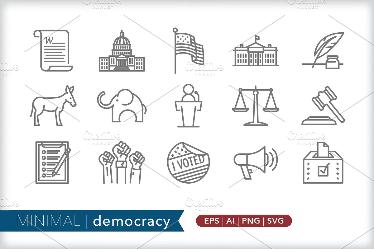 Minimal democracy icons in House Icons - product preview 8